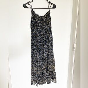 Joie 100% silk floral dress dark floral 90’s witchcore prairie